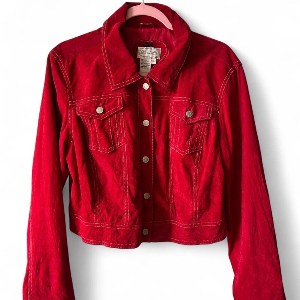 Live a Little Vibrant Red Jean Jacket